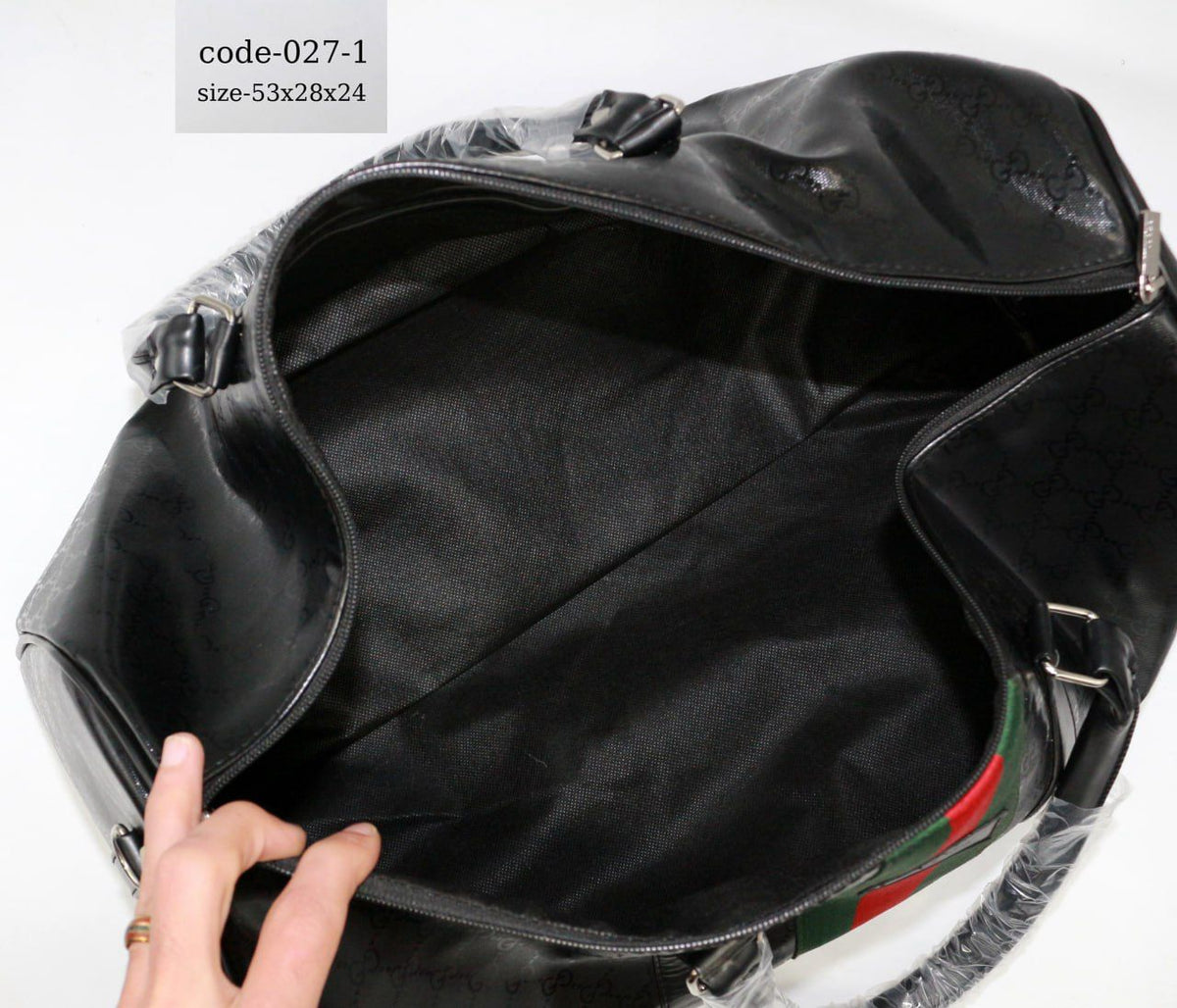 G Design Large Leather Travel Duffel Bag