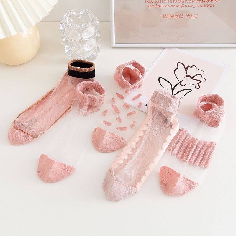 5 Pairs Chiffon Kashmeir Design Ankle Cotton Socks