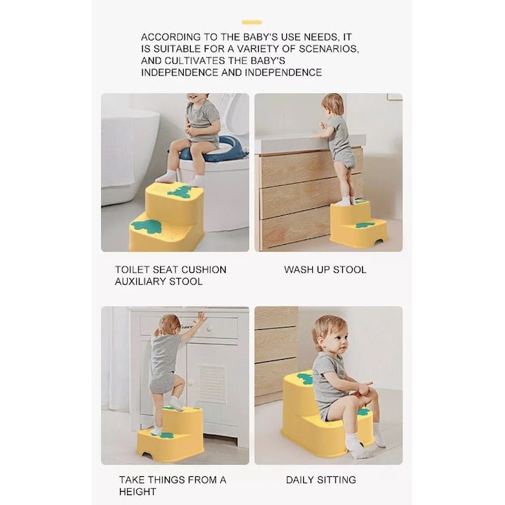 2-in-1 Baby Ladder and Chair - Plastic, Two Steps, Non-Slip