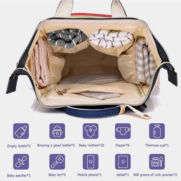 Diaper Backpack Mommy Large Capacity Stroller Bag Mommy Baby Multifunctional Waterproof Outdoor Travel Diaper Bag