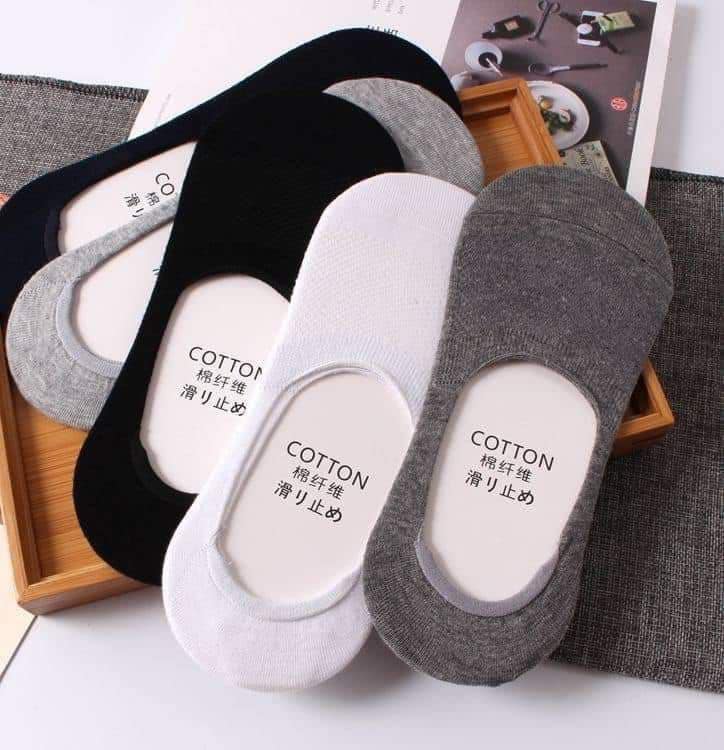 5 Pairs Invisible Cotton Socks (Silicone Back)