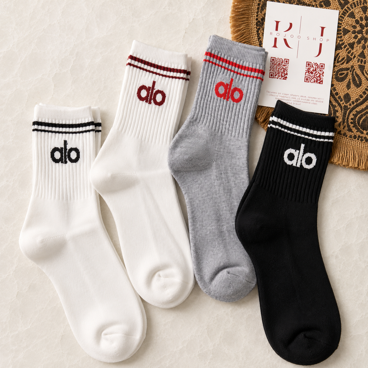 4 Pairs Padded Colors Cotton Socks