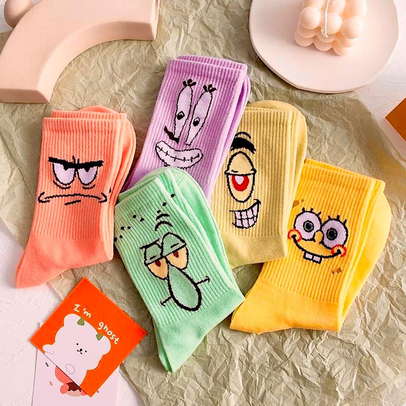 5 Pairs Disney Design Cotton Long Socks