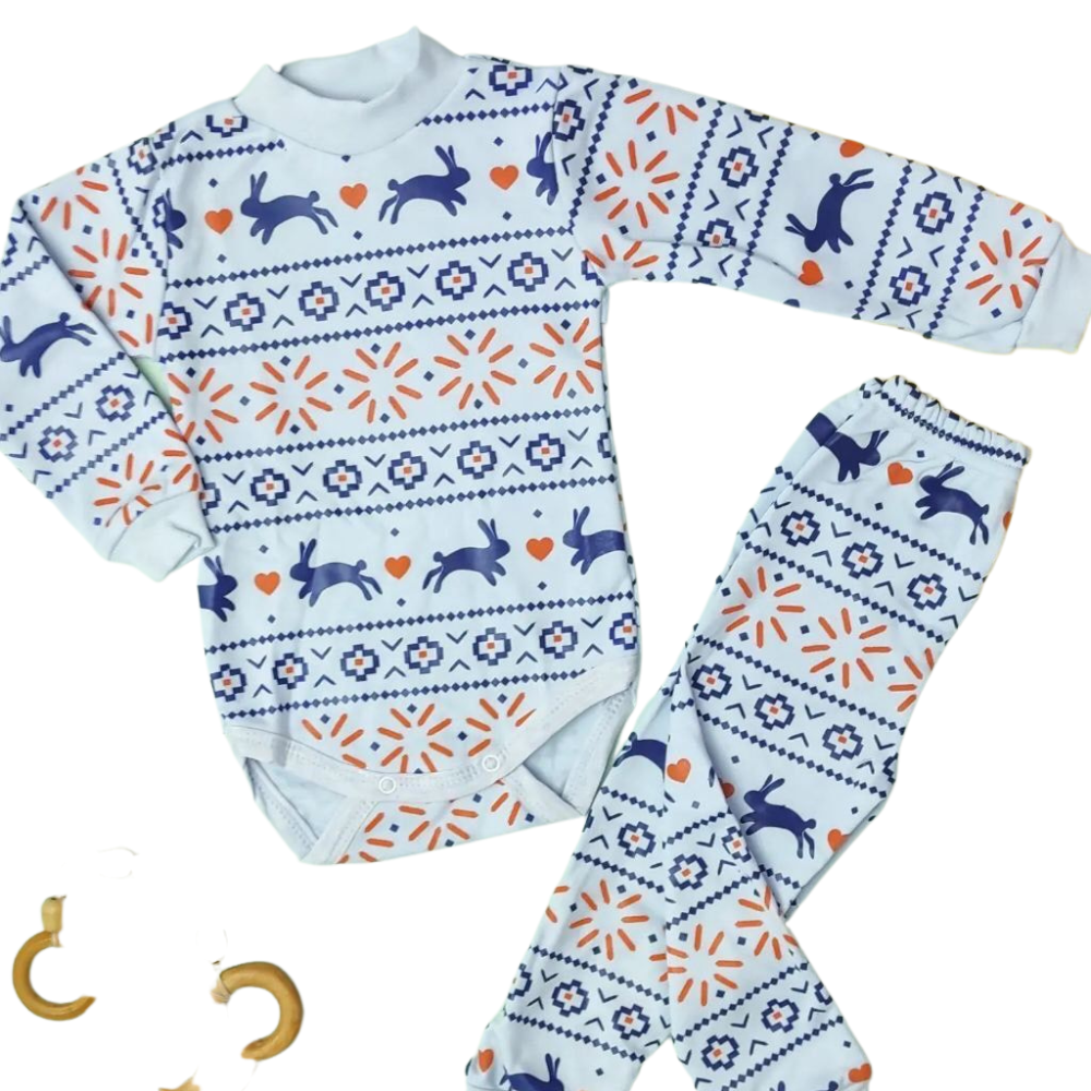 Two-sleeved cotton jumpsuit for kids