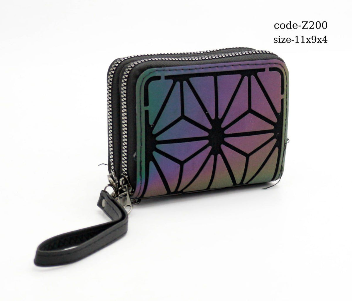 3D reflective luminous geometric wallet suitable for women and girls