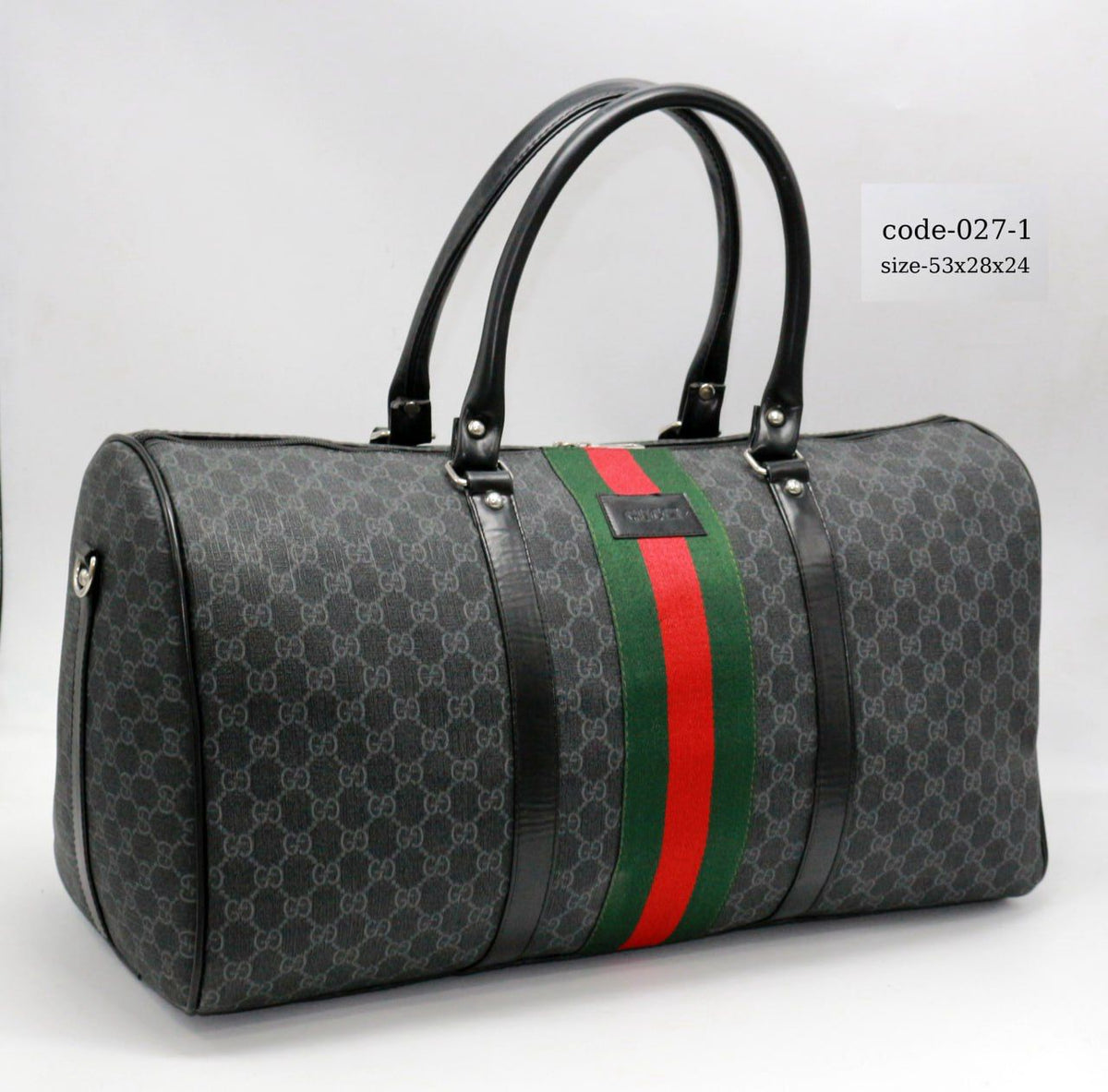 G Design Large Leather Travel Duffel Bag