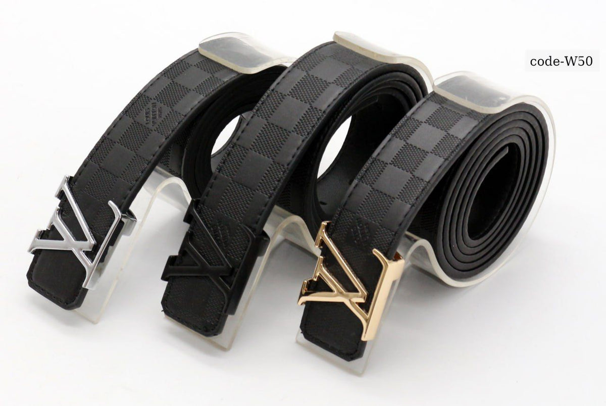 A new men's leather belt with a distinctive and attractive design