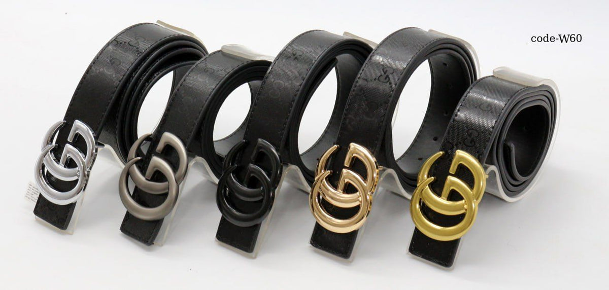 Men's leather belt with distinctive design