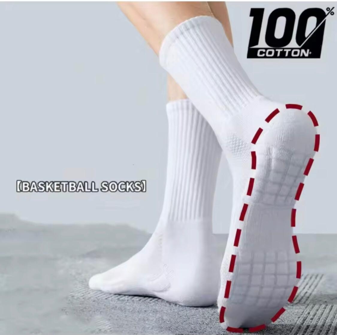 6 Heavy Bottom Padded Cotton Socks (2 Socket, 2 Half, 2 Long, 3 Black + 3 White)