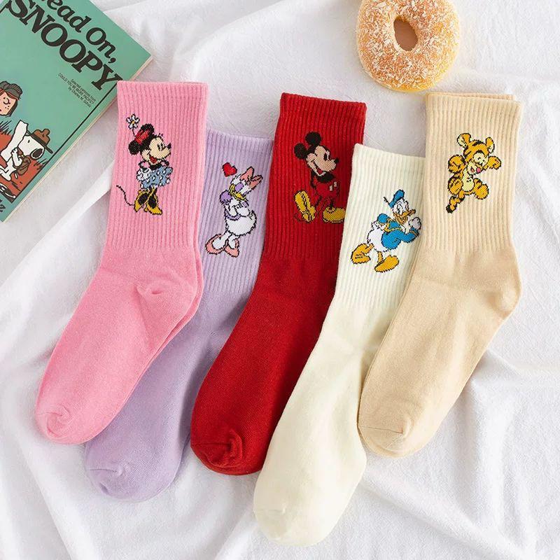 5 Pairs Minnie Design Long Cut Cotton Socks