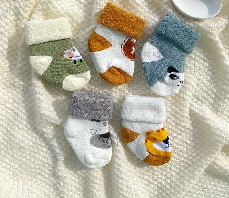 5 Pairs Egyptian Cotton Newborn socks