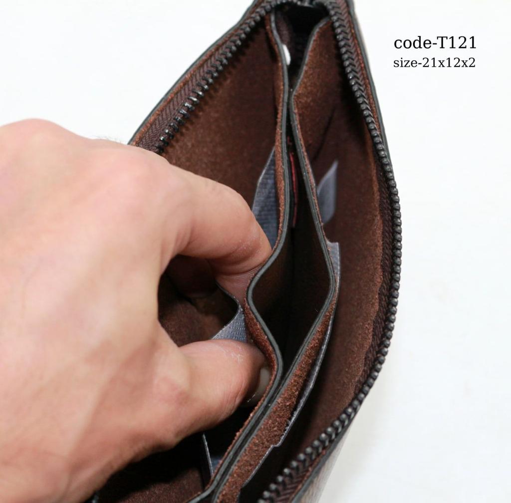 Men's Handbag Brown  Bags  Spilt Leather Wallets Hand Bag