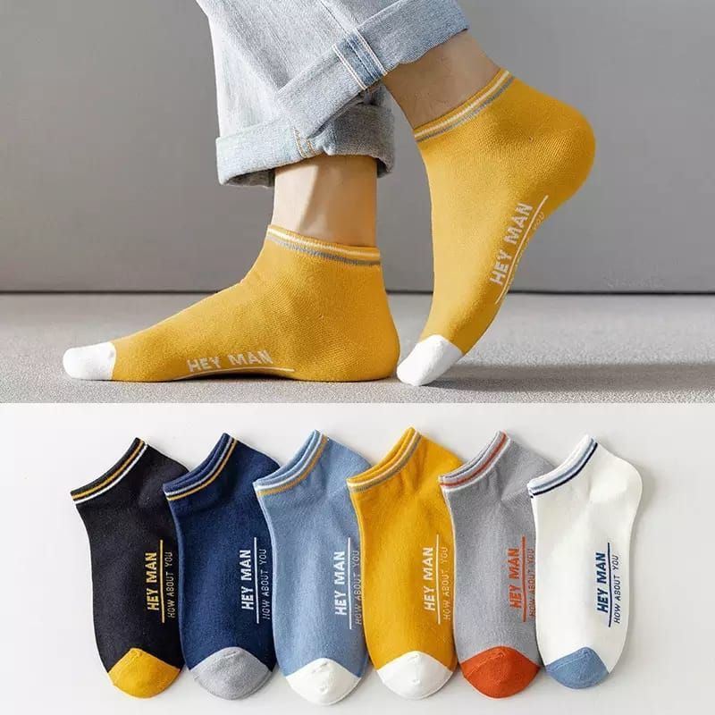 6 Pairs "Hey" Cotton Socks