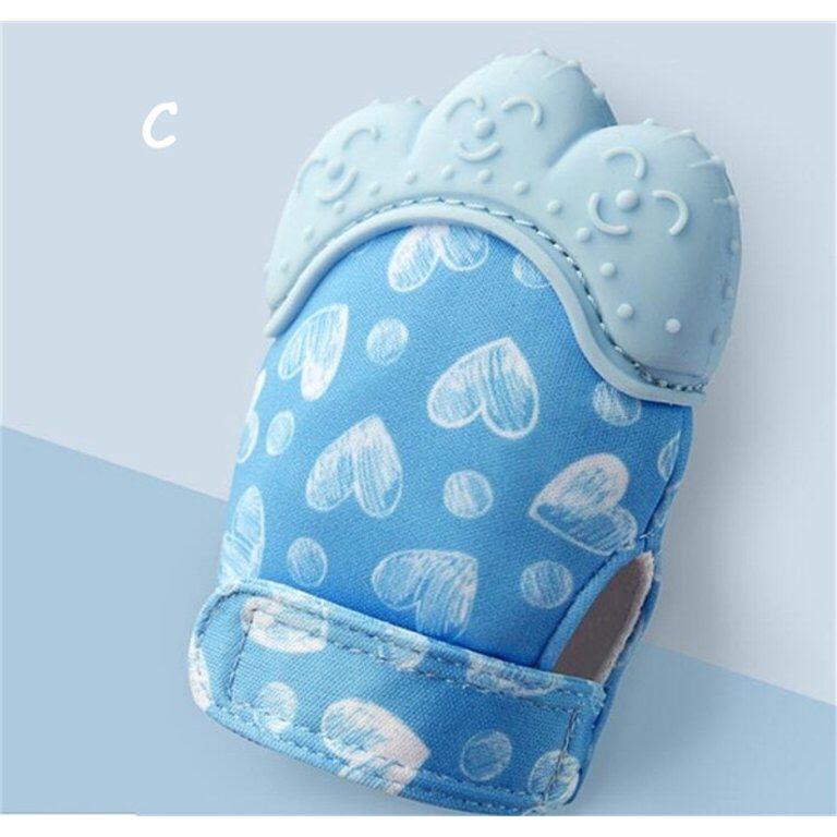Chicco teething gloves Blue Hearts Design