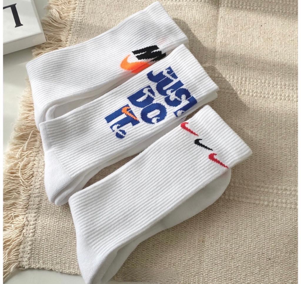 3 Pairs Long  Cotton Socks White