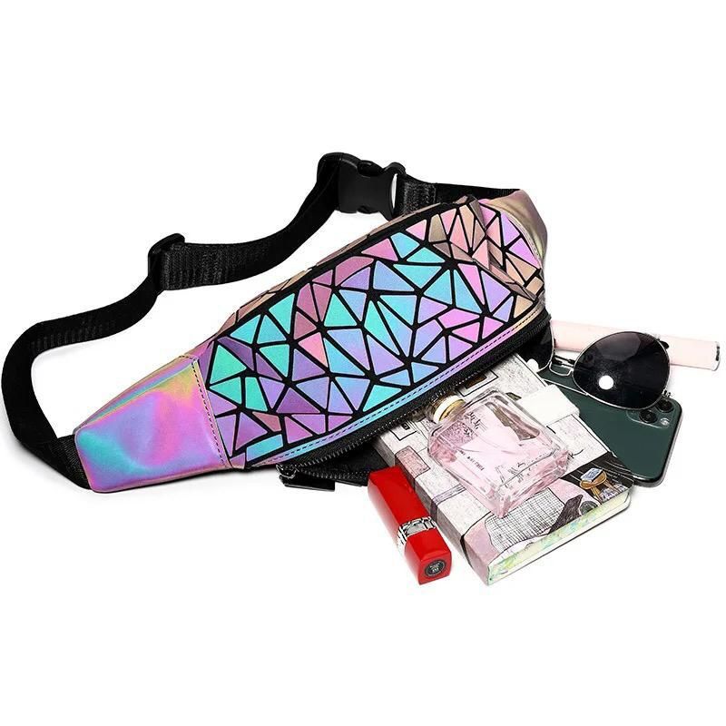 Bao Bao waist bag with a luminous and reflective geometric design for women