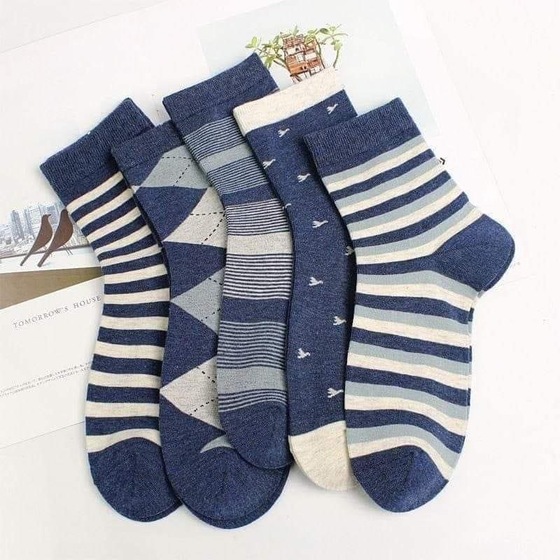 5 Pairs Quality Classic High Neck Cotton Socks