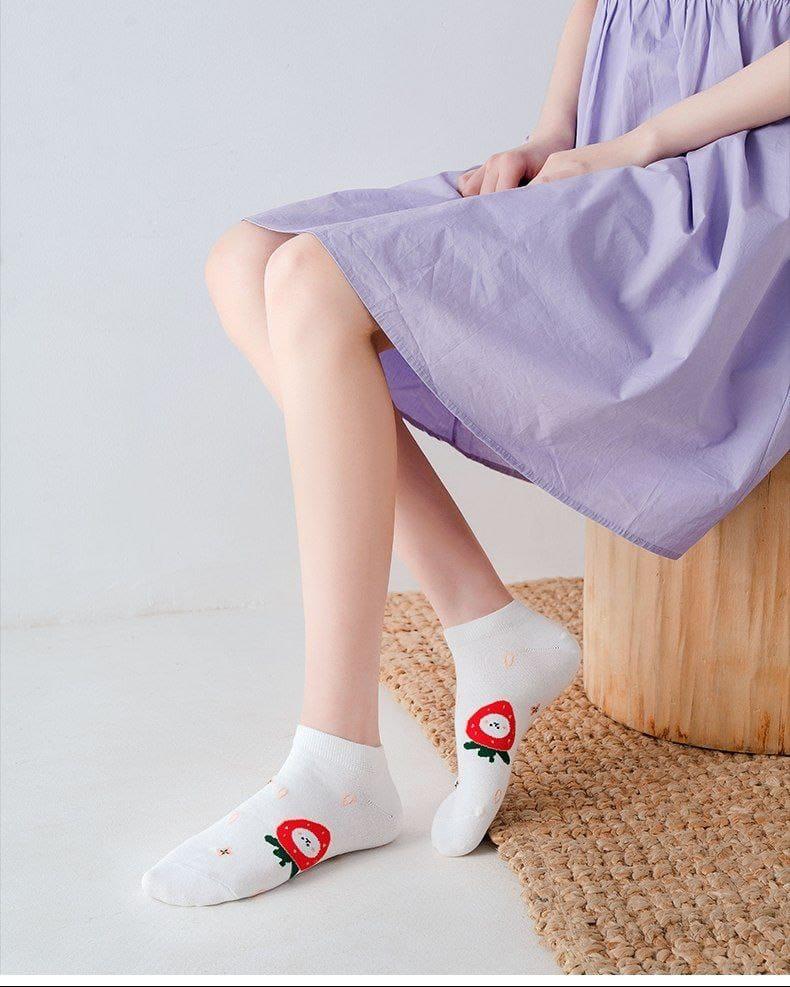 5 Pairs of small rabbit design secret socks