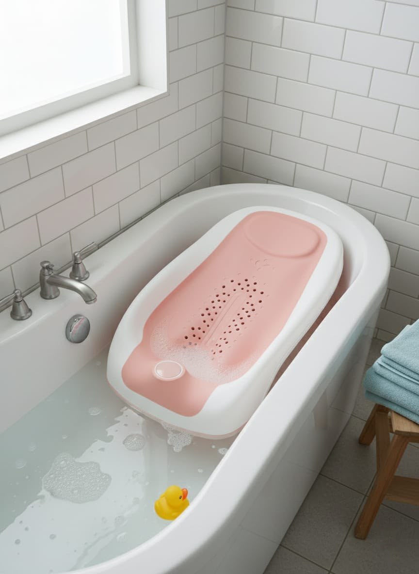 Bathtub with bath pillow for children