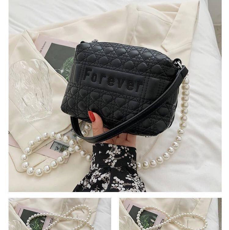 Women's Leather Handbag - Black