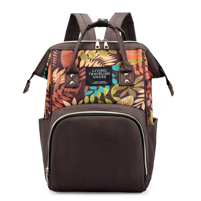 Large Baby Diaper Bag Waterproof Living Travel Share Brown