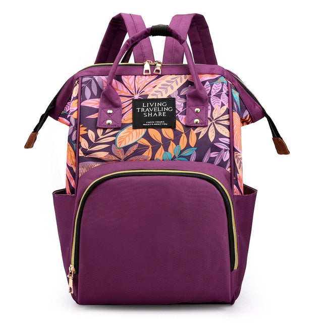 Large Baby Diaper Bag Waterproof Living Travel Share Purple