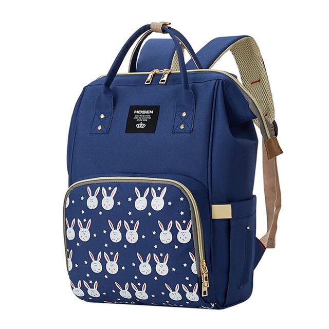 HOSEN Large Diaper Bag/Backpack Multi Function With Hooks Blue