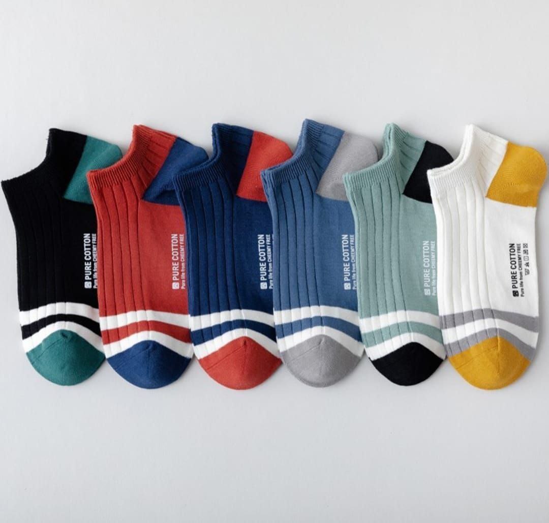 6 Pairs Colors Ankle Cotton Socks