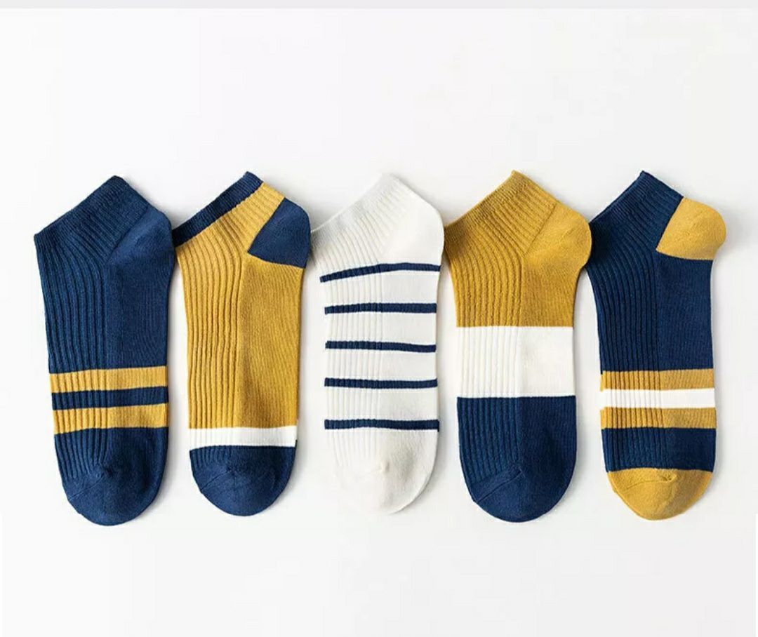 5 Pairs Yellow Ankle Socks