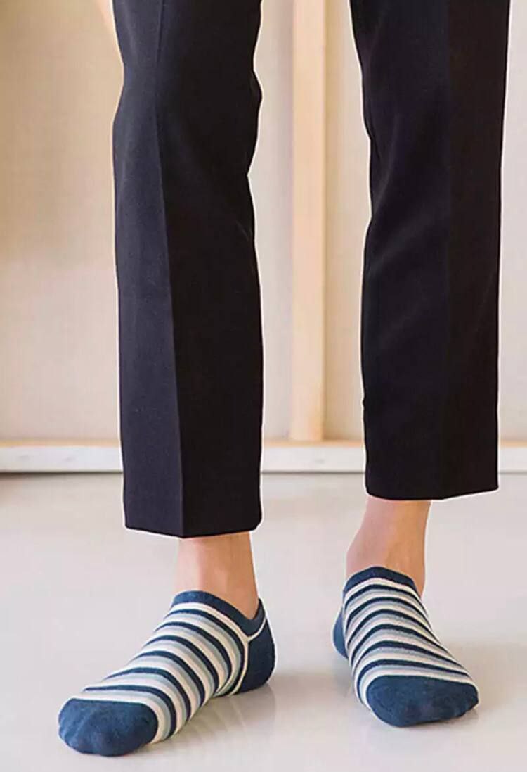 5 Pairs Comfort Blue Ankle Cotton Socks