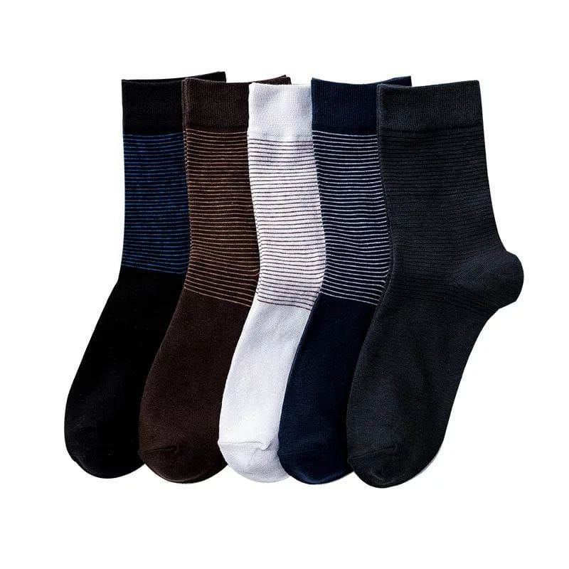 5 Pairs Quality Classic High Neck Cotton Socks